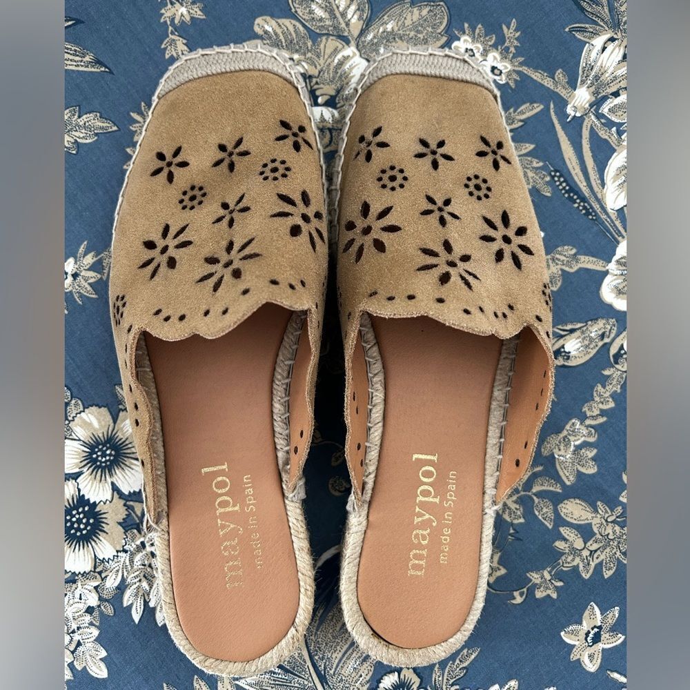 Anthropologie Maypol Suede Spain Espadrille Sandals in Tan